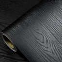 Aliyya Black Wood Wallpaper Peel and Stick 23"X80" Black Contact Paper Wood Texture Self-Adhesive Removable Renovation Vinyl Wallpaper for Countertop Furniture Kitchen Wall Decor