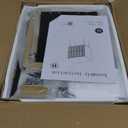 Masupu Nightstand,Mid-Century Modern Bedside Table with 2 Storage Drawer,Small Gold Frame Side End Table for Bedroom,Living Room, Black