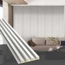 OUZUGIE WPC Acoustic Slat Wall Paneling, 8-Pack 96 x 6 Inches 3D Wall Panels for Interior Wall Decor,Living Room,TV Background,Study Room,Office Spaces,Bedroom,High Grille (Metallic Silver)