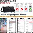 Leedia Crossbody Wallet Case for iPhone 17 Pro for Women, PU Leather Flip Case with [RFID Blocking] Card Holder, Zipper Handbag Magnetic Snap Wrist Strap for iPhone 17 Pro 6.3" Black