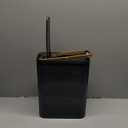 Transparent Trash Can, Bathroom Trash Cans with Lids, 2.6 Gallon Garbage Can for Bedroom, Office, Plastic Slim Waste Basket with Press Top Lid, 10L Clear Trash Bin for Home, Kitchen (Blue)