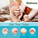 Welnove Gel Toe Protectors,8 PCS Small(Thicken) + 8 PCS XS(Routine) Toe Sleeves,Transparent Silicone Tubes for Corns,Blisters,Calluses,Pinky Toe Cushions to Reduce Friction and Protect Injured Toes
