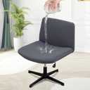 MINGPINHUIUS Armless Swivel Chair Cover: Stretch Waterproof Criss Cross Chair Slipcover Wide Seat Computer Task Chair Vanity Slipper Chair Covers for Accent Chair(Grey, Water Resistant Style)