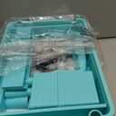 4 Tier Rolling Utility Cart with Drawer, Storage Organizer Cart with 2 Lockable Wheels, Multifunctional Rolling Storage Cart for Bathroom, Kitchen, Craft, Makeup, Baby Essentials, Blue