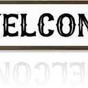 Welcome Wood Sign, Farmhouse Front Door Porch Decor, Welcome Decoration for Home Cafe Shop Indoor Outdoor, New House Decors, Farmhouse Wooden Block Signs 17.8x4x1.2 inches 18
