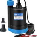 12V Submersible Water Pump 1500GPH Small Sump Pump Thermoplastic Portable Transfer Utility Pump Clean for Swimming Pool Basement Garden Pond