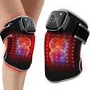 RAYOCON Red Light Therapy for Knee: Knee Massager with 6 Heat and 5 Vibration Cordless Rechargeable Electric Heated Knee Brace Gifts for Men Women