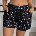 X-Image Women's Comfy Stretch Summer Beach Shorts Casual Pajama Shorts Yoga Short Pants with Elastic Drawstring & Pockets (Black, XXXL)