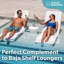 Coast Modern Outdoor Side Table - Lounger Table for Inside Pool or on Patio - All-Weather Furniture for Sun Shelf Up to 15" White