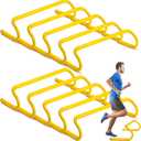 Wettarn 10 Pcs Speed Agility Training Hurdles Detachable Durable Hurdle Agility Plyometric and All Purpose Speed Training Equipment for Athletes Soccer Basketball (6 Inch, Yellow)