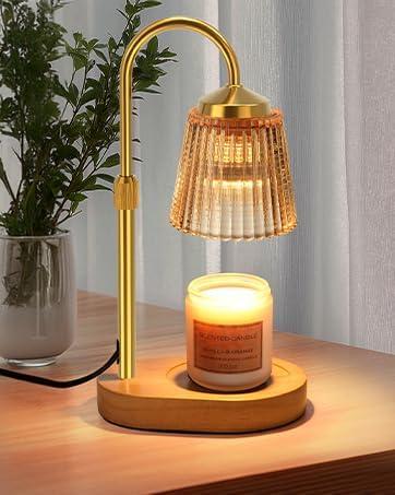 Candle Warmer Lamp with Timer Dimmable, Adjustable Lamp Candle Warmer, Birthday Gifts for Women Mom, Wax Warmer Lamp for Scented Jar, House Warming Gifts New Home Decor (B2-Gold)