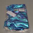 Perfashion Girls Metallic Wrap Skirt Sparkly Dance A-Line Elastic Waist Skirt with Sunglasses 3-13 Years (Blue-454)