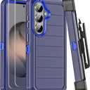 for Samsung Galaxy S26 Case with Belt Clip Holster, 2X Screen Protector, Heavy Duty 3-Layer Military Grade Rugged Full Body Shockproof Protection Phone Cover for Galaxy S26 (Blue)