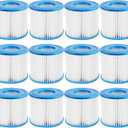 Type D Pool Filter Cartridge Replacement Compatible with Summer Waves P57100102, P57000104, Intex Type D, Summer Escapes Pool Filter, VII Filter, RX600 Above Ground Pools Pool Pump, 12 Pack