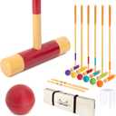 GoSports Six Player Croquet Set - Choose Deluxe (35") or Standard (28") - Modern Wood Design