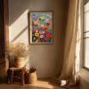 Bgraamiens 1000 Piece Jigsaw Puzzles for Adults  Maximalism Poppies and Butterflies  Bold Floral Arrangement with Vibrant Insects  Challenging Nature-Themed Gift