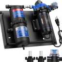 CrestWave RV Water Pump 110V AC 7GPM 70PSI and 1L 125PSI Pre-Pressurized Accumulator Tank, Quiet Water Transfer Pump and Accumulator Tank System for Home Water System, Irrigating & Industrial Settings