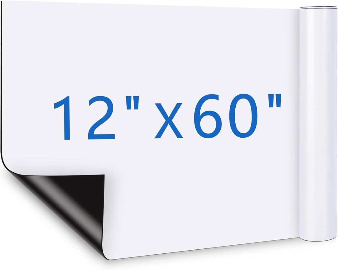 1 Roll Blank Car Magnets, 12" x 60" Custom Car Magnet Signs for Vehicle, Flexible Magnetic Bumper Sticker Sheet for Car to Advertise Business and Personalized Decal, Prevent Scratches Dents