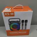 Karaoke Machine, Portable Bluetooth Speaker with 2 Wireless Microphones for Adults & Kids with Lights, Karaoke Microphone with PA System Supports USB/TF/FM/AUX for Home Party Home System Packages (Black)