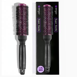 Ergo Super Gentle Round Brush for Blow Out - Salon Quality Hair Styling for Women - Roller for Wet and Dry Hair - Volumizing Care Blowout - ERG33:1.25" (1.25 Inch)