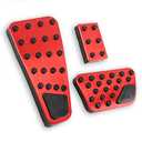 LEXLEY 3PCS Anti-Slip Aluminum Brake Gas Parking Pedal Pads,Auto No Drilling Accelerator Pedal Covers Only for Dodge 2010-2018 RAM 1500 2500 3500,2019-2024 RAM 1500 Classic-RED