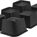 Bed Risers Heavy Duty, Oversized Furniture Risers, Support Up to 6000 Lbs, Lift 3 inch for Couch, Sofa, Table,Chair (Black 6 Pack, 4 inch)