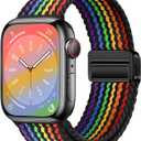 Nylon Sport Loop Watch Bands Compatible with Apple Watch Band Ultra 2 1 49mm 45mm 44mm 42mm 41mm 40mm 38mm, Soft Braided Woven Magnetic Clasp Strap for iWatch Series 10/9/8/7/6/5/4/3/SE,Women Men