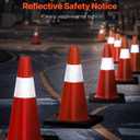 VEVOR Safety Cones, 5 Pack 18" Traffic Cones, PVC Orange Construction Cones with Reflective Collars and Black Weighted Base, for Traffic Control, Driveway Road Parking and School Improvement