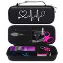 BOVKE Stethoscope Case for 3M Littmann Classic III Monitoring/Lightweight II S.E/Cardiology IV Diagnostic/MDF Acoustica Stethoscopes, Mesh Pocket for Doctor & Nurse Accessories, Black+Black