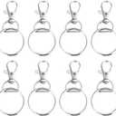 Healifty Toy Pets 50 Sets Dog Tag Clip Pet ID Tag Holder DIY Keychain Keyring Lobster Clasp Key Ring Chain Holder for Cats Dog Collar Harnesses Metal Key Ring