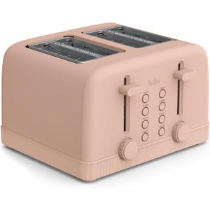 Bella 4 Slice Toaster, 6 Setting Shade Control with Reheat & Cancel Buttons, Removable Crumb Tray, Anti Jam & Auto Shutoff, 900 Watt, Blossom