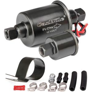 CarBole 12v Universal Electric Fuel Pump 5-9 PSI 30GPH Gasoline and Diesel Fuel Transfer Pump for Carburetor Engine E8012S E8016S EP12S FD0002 (Black)