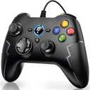 EasySMX 9100Pro Wired Gaming Controller, PC Game Controller Joystick with Hall Effect Triggers, Dual-Vibration and Turbo for Windows PC/Steam/PS3/ Android TV Box/Tesla - Design for Comfort