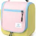 Genteen Kids Lunch Box, Insulated Lunch Bag for Kids, Toddler, Girl, and Boy; Holds Lunch Box, Water Bottle, & Snacks; Easy-Clean Water-Resistant Fabric & Multiple Zippered Pockets (Yellow Blue)