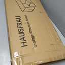 HAUSFRAU Ottoman Storage Bench Folding Foot Rest Stool Upholstered Caramel