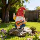 Garden Hippie Gnome Decor Statue,Funny Garden Gnomes with Peace Sign Decor Outdoor for House,Lawn,Patio and Porch, Gifts for Friend,Family.