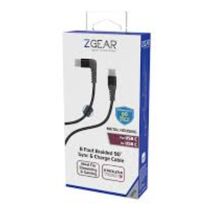 ZGEAR® 8 Foot Braided 90° Sync & Charge Cable