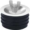 EMVANV 3 inch Sewer Cleanout Cap,Pool Return Plugs Practical Expansion Pipe Plug for Most Pipe Sink Pool(Silver+Black)
