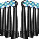 8 Pcs IO Replacement Heads Compatible with Oral B IO 2/3/4/5/6/7/8/9/10/Deep Clean Series Electric Toothbrushes, Medium Softness Brush Heads Compatible with Oral B iO (Black)