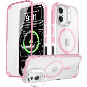 Magnetic for iPhone 17 Case, Built-in Screen Protector Pink