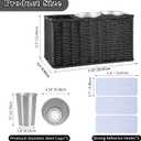 Hair Tool Organizer,Wall Mount Curling Iron Holder,Waterproof Wicker Hot Tools Organizer for Hair Dryer,Flat Irons,Curling Wands,Straighteners Storage,in Cabinet,Bathroom,Vanity (Black)