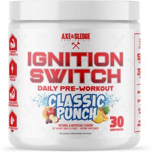 Axe & Sledge Ignition Switch preworkout | Classic Punch, Exp Date: June 2027