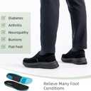 OrthoComfoot Men's Orthopedic Leather Dress Walking Shoes: Casual Arch Support Slip-On Loafers for Plantar Fasciitis, Comfortable Orthotic Shoes for Foot and Heel Pain Relief (Black)