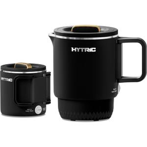 HYTRIC Travel Electric Kettle, 650ML Foldable Small Kettle, Portable Water Kettle with Dual Power Control, Collapsible Stainless Steel Water Boiler, Auto Shutoff & Boil Dry Protection, BPA-Free