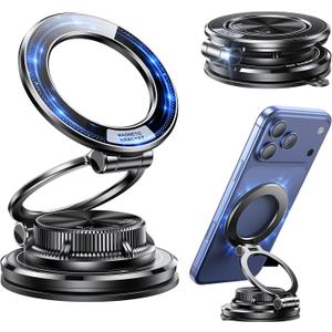 for MagSafe Car Mount [95LBS Max Suction & 2400gf Strong Magnet], Ultra-Thin 360 Adjustable Vacuum Magnetic Car Cell Phone Holder [All-Metal] for iPhone 17-12 Pro Max & Android Car Accessories