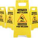 XPCARE 24 Inches Caution Wet Floor Sign, 6PACK Yellow Bilingual Double-Sided Safety Warning Signs,A Frame Safety Wet Floor Signs Commercial