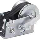 Hand Winch Boat Trailer Winch 2500lbs Heavy Duty Hook with 23ft Black Polyester Strap, Two Way Ratchet Portable Manual Winch for Trailers ATV UTV Boat Marine