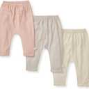 Burt's Bees Baby Unisex Knit Jogger Pants, 3-Pack Baby Sweatpants, 100% Organic Cotton Infant Bottoms (Newborn)