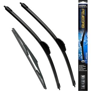3 Wiper Blades, Front Wiper + Rear Wiper Blades for Toyota Prius 2010-2015 (26 inch + 19 inch + 16 inch) OE Original Style