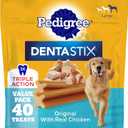 Pedigree Dentastix Large Dog Treats, Original Flavor with Real Chicken, 2.08 lb. Bag (40 Treats Total) (40 Count (Pack of 1))